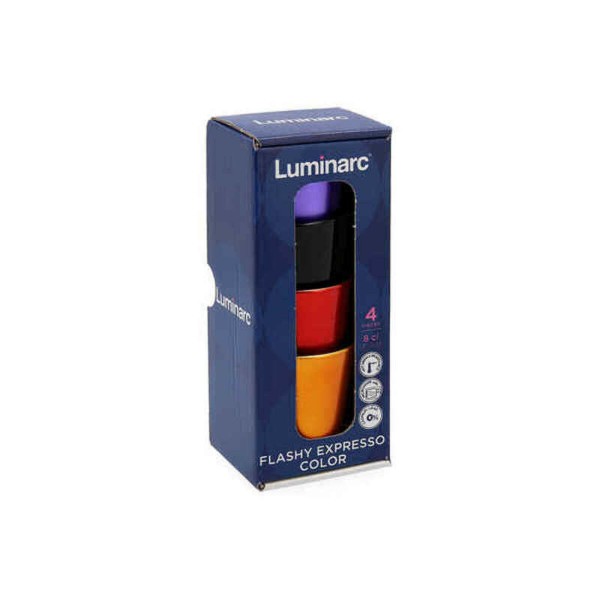 Σετ Κούπες Καφέ Luminarc Flashy Expresso (4 pcs) Λευκό Γυαλί 8 cl