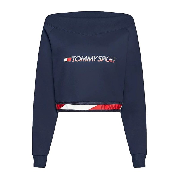 Γυναικείο χωρίς Κουκούλα Tommy Hilfiger Crop V Neck Σκούρο μπλε
