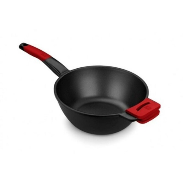 Τηγάνι Wok BRA PREMIERE Κόκκινο/Μαύρο (Ø 28 cm)